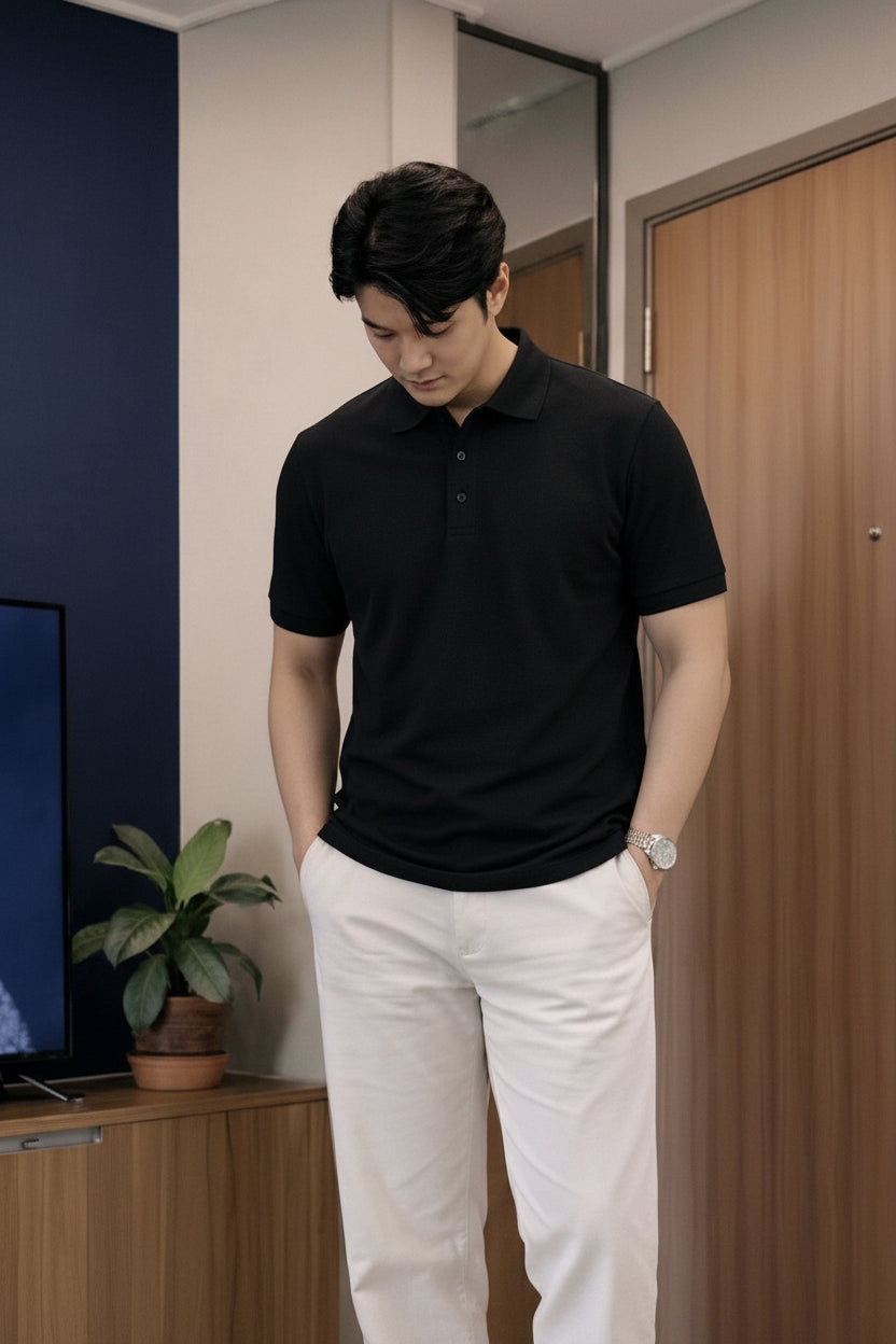 Men's Textured Polo