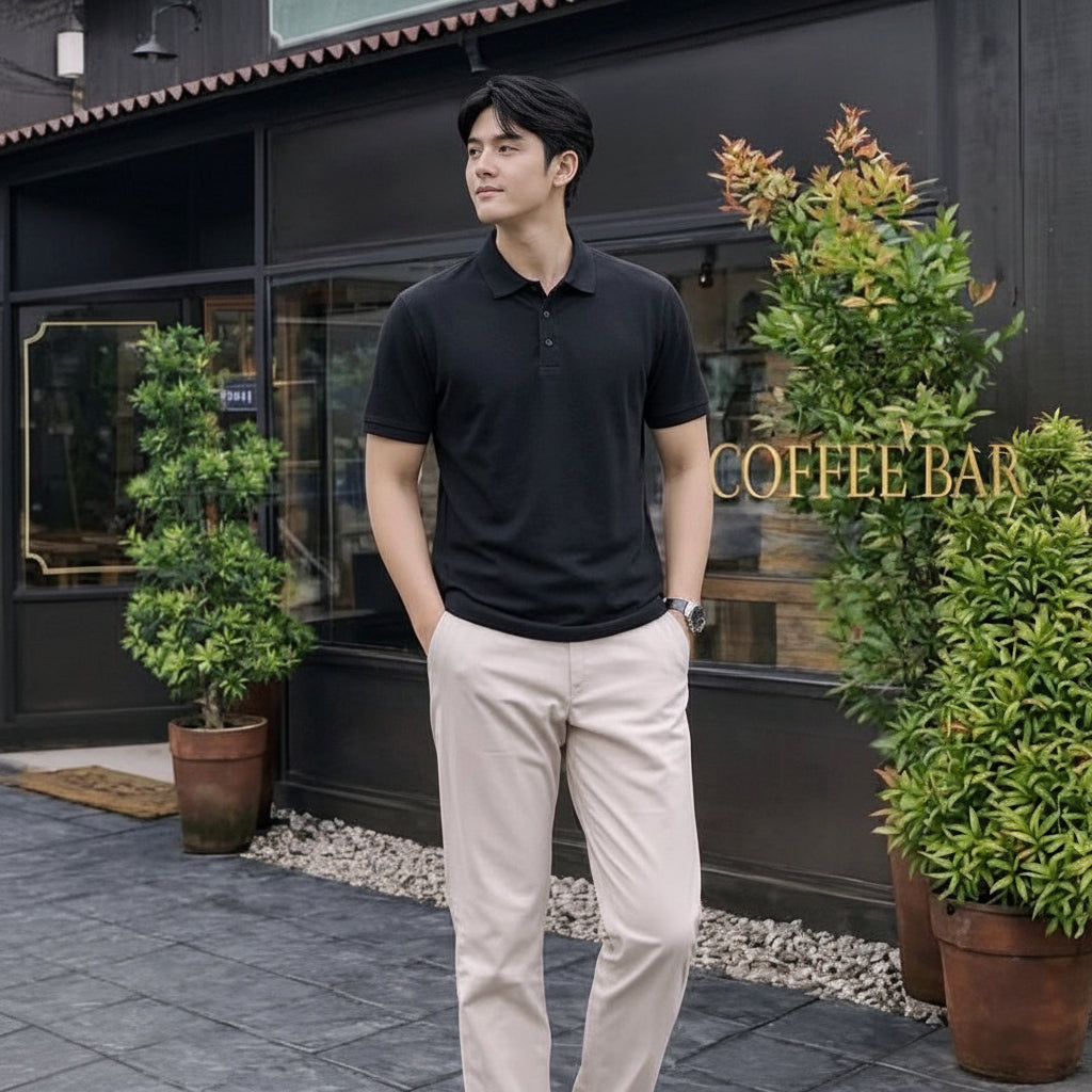Men's Textured Polo
