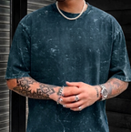 Unisex Acid Washed Oversized Tee. NAVY BLUE