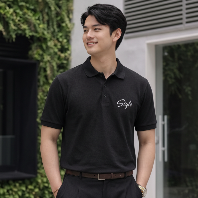 Men's Textured Polo