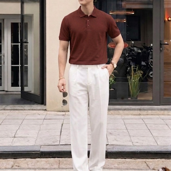 Men's Textured Polo