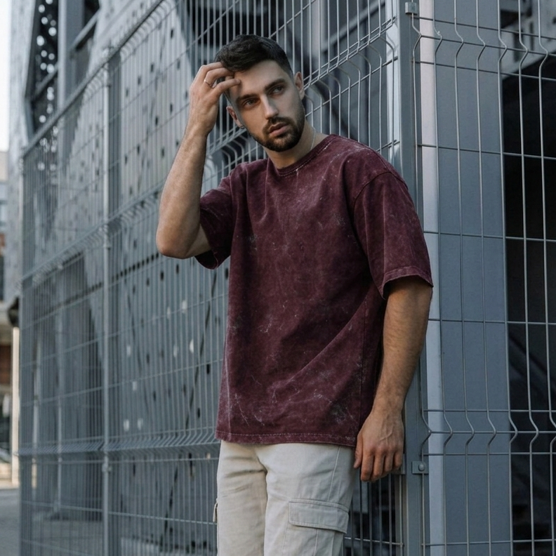 Unisex Acid Washed Oversized Tee